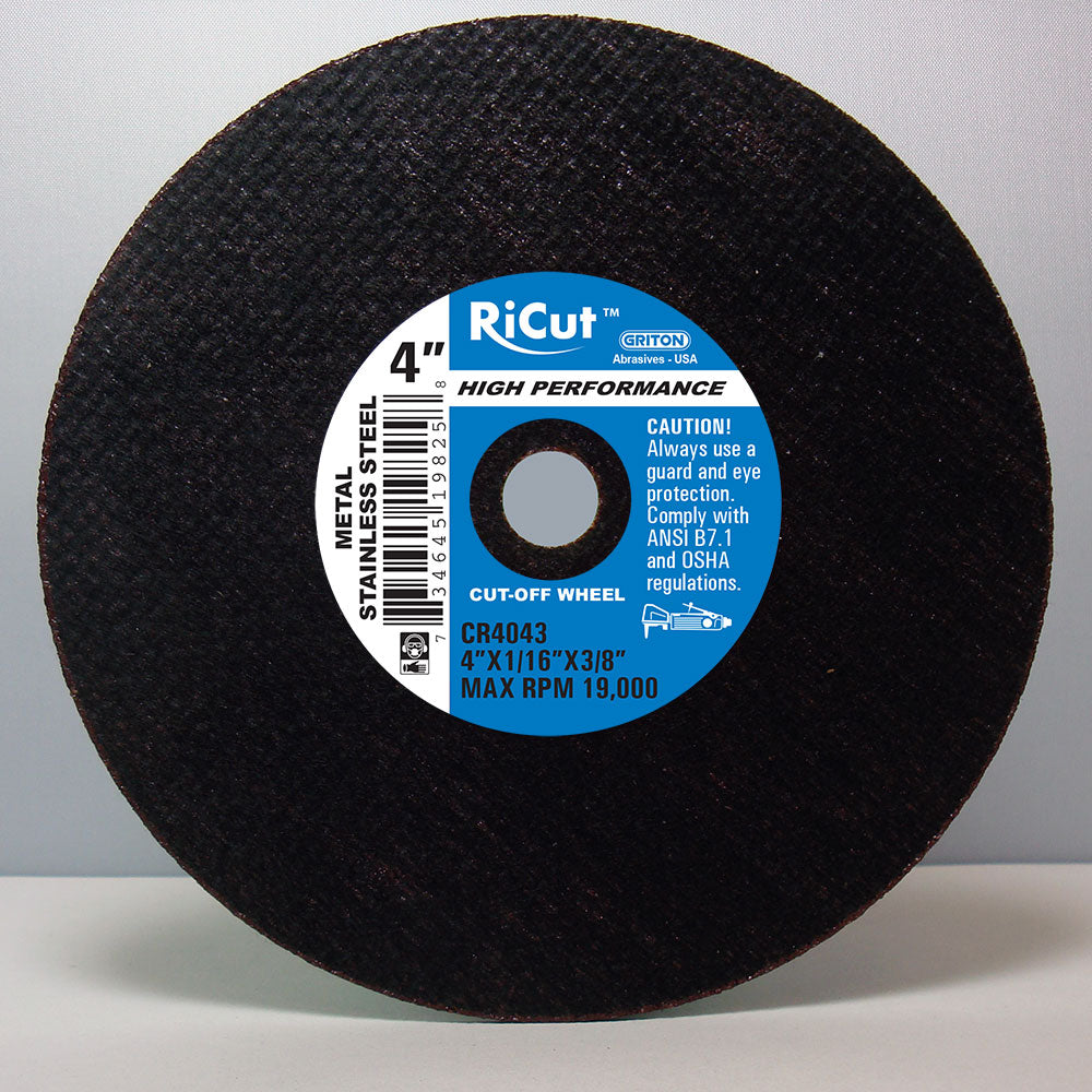 CR4043 4"x1/16"x3/8" Metal/Stainless Steel Cutting Wheels (10/pack) - Imagen 1