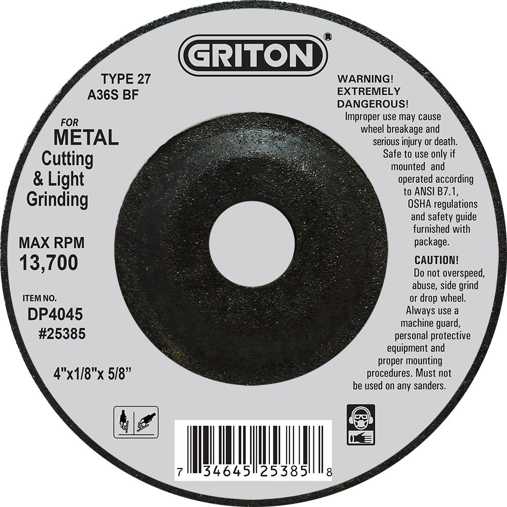 DP4045 4"x 1/8"x 5/8" T-27 METAL Cutting (10/pack) - Image 1