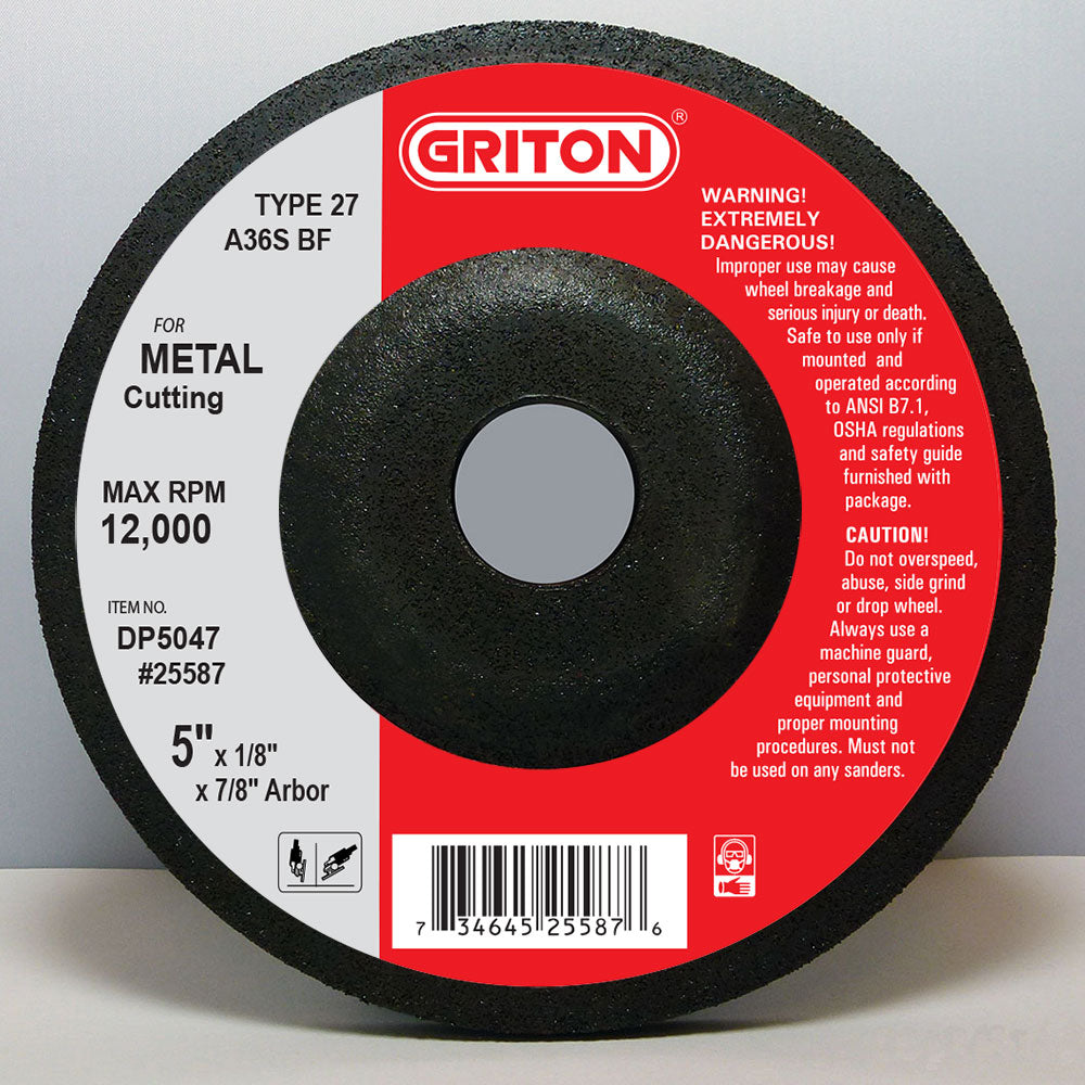 DP5047 5"x 1/8"x 7/8" T-27 METAL Cutting & Light Grinding (10/pack) - Image 1