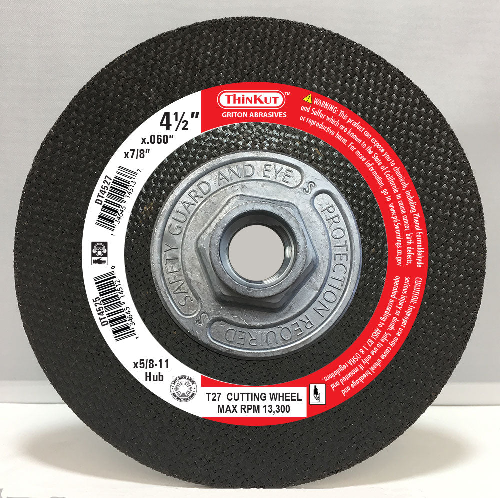 DT4525 4-1/2"x 0.060"x 5/8-11 T-27 METAL Cutting (10/pack) - Image 1