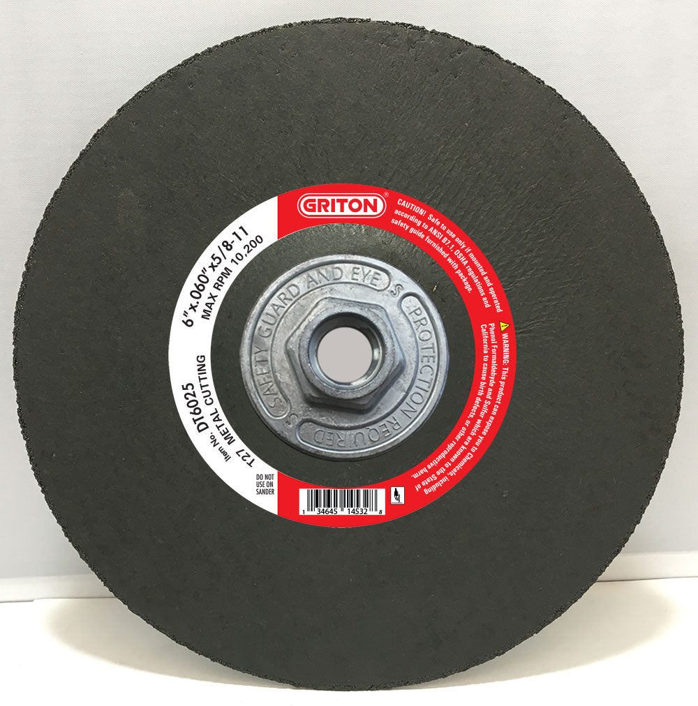 DT6025-1 6"x 0.060"x 5/8-11 w/Hub, T-27 METAL Cutting (10/pack) - Image 1